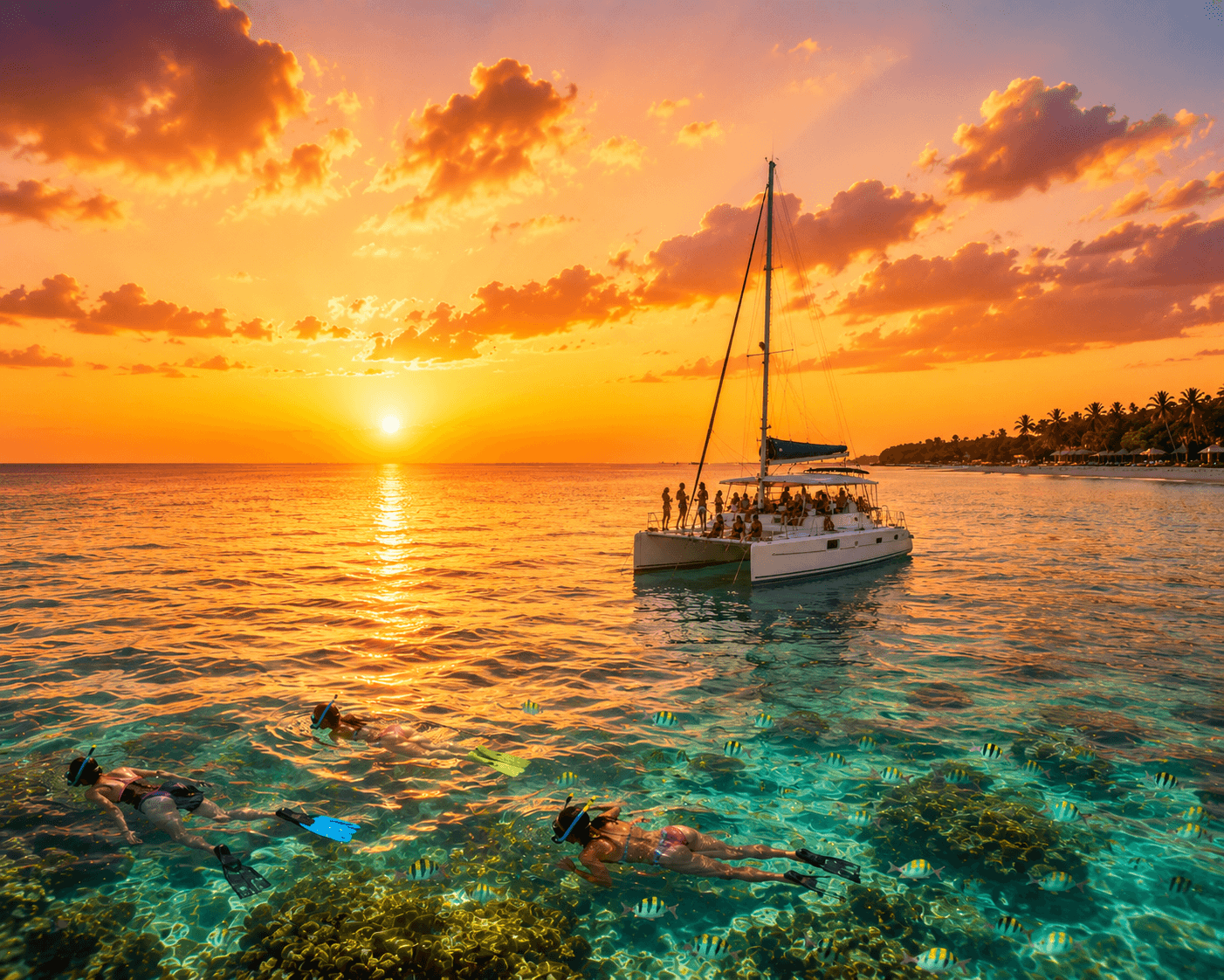 Catamaran Sunset Cruise with Snorkeling Tour
